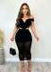 Sexy Plus Size One Shoulder Mesh Patchwork Skirt Two Piece Set NY-10632