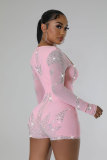Plus Size Long Sleeve Hot Drill Tight Romper NY-2900