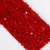 Sexy Sling Bodysuit And High Split Sequin Dress 2 Piece Set CYA-900855