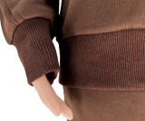 Solid Color O Neck Loose Sweatshirt Two Piece Pants Set SSNF-211346