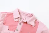 Fashion Contrast Color Lapel Denim Coat XEF-34164