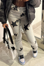 Fashion Pentagram Printed Slim Fleece Pants GYZY-8820