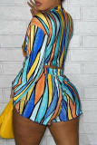 Multi-Colorful Print Shirt And Short 2 Piece Set GYZY-8841
