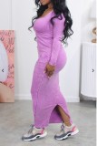 Casual Long Sleeve Square Neck Maxi Dress GYZY-8801