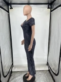 Short Sleeve Tight Tassel Jumpsuit BDF-7078