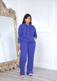 Solid Color Hooded Sweatshirt And Pants Two Piece Set FENF-290