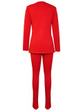 Casual Solid Color Blazer Two Piece Pants Set CH-23105