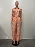 Casual Print Long Sleeve Shirt Two Piece Pants Set OD-8629