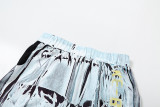 Casual Print Hooded Tops And Pants Sport Two Piece Set XEF-36913