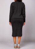 Solid Color Knit Sweater Two Piece Pants Set ZDF-31309