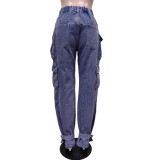 Fashion Multi-Pocket Straight Jeans MEM-88530