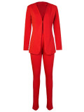 Casual Solid Color Blazer Two Piece Pants Set CH-23105