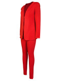 Casual Solid Color Blazer Two Piece Pants Set CH-23105