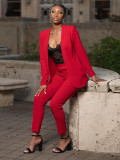 Casual Solid Color Blazer Two Piece Pants Set CH-23105