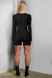 Black Long Sleeve Slim Jumpsuit HNIF-2342