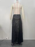 Fashion Slim High Split PU Leather Skirt OD-8617