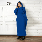 Padded Hooded Sweatshirt Maxi Dress MUE-8002