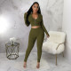 Zipper Long Sleeve Top And Pants 2 Piece Set YF-10659