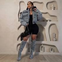 Fashion Multi-Pocket Denim Cotton Jacket Coat ZSD-0638