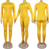 Long Sleeve Solid Color Tight Jumpsuit SFY-Z066