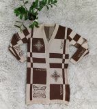 Casual Printed Cardigan Knit Sweater GYSF-4032