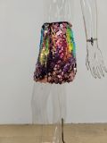 Gradient Beaded Tight Mini Skirt MUE-8004