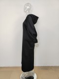 Padded Hooded Sweatshirt Maxi Dress MUE-8002