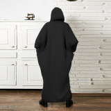 Padded Hooded Sweatshirt Maxi Dress MUE-8002