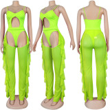 Solid Color Swimsuit Mesh Two Piece Set SFY-Z018
