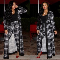 Printed Poncho Jacket Trousers Two Piece Set TE-3535