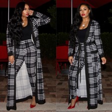 Printed Poncho Jacket Trousers Two Piece Set TE-3535