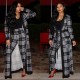Printed Poncho Jacket Trousers Two Piece Set TE-3535