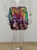 Gradient Beaded Tight Mini Skirt MUE-8004