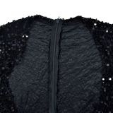 Solid Color Sequin Sexy Split Maxi Dress BY-6725