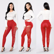 Solid Color Side Holes Sport Pant MAE-6266