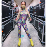 Print Long Sleeve Slim Jumpsuit ASL-6707