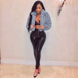 Loose Faux Fur Cardigan Fleece Jacket ZSD-0154