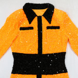 Fashion Sequin Long Sleeve Party Dress CYA-900841