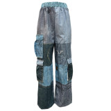 Fashion Color Blocking Loose Pants QYXZ-9154