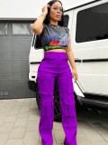 Solid Color Multi-Pocket Casual Pants ZSD-0617