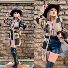 Casual Printed Cardigan Knit Sweater GYSF-4032