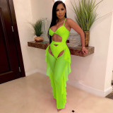 Solid Color Swimsuit Mesh Two Piece Set SFY-Z018