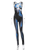 Sleeveless Print Slim Jumpsuit BLG-P3312232A