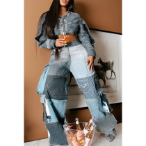 Fashion Color Blocking Loose Pants QYXZ-9154