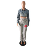 Fashion Long Sleeve Denim Short Coat GDYF-6686