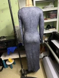 Casual Long Sleeve Square Neck Maxi Dress GYZY-8801
