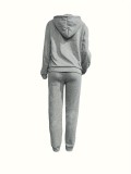 Plus Size Letter Print Hoodies And Pants Sport Two Piece Set GDNF-N8999B63