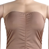 Sexy Wrap Chset Pleated Nightclub Dress FSXF-F88