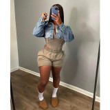 Fashion Long Sleeve Denim Short Coat GDYF-6686