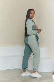 Color Block Splicing Sport Running 2 Piece Pants Set AIL-256